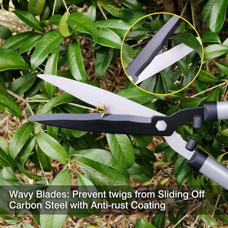 Colwelt Hedge Clippers 21'', Hedge Shears for Trimming Borders, Boxwood, and Bushes, Hedge Gardening Shears with Carbon Steel Sharp Blades & Ergonomic Comfortable Handle - Image 4